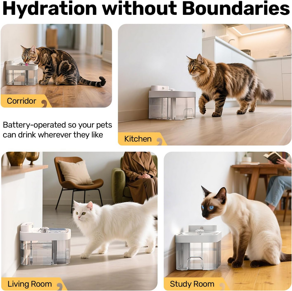 Dual-Tank Automatic Cat Water Fountain